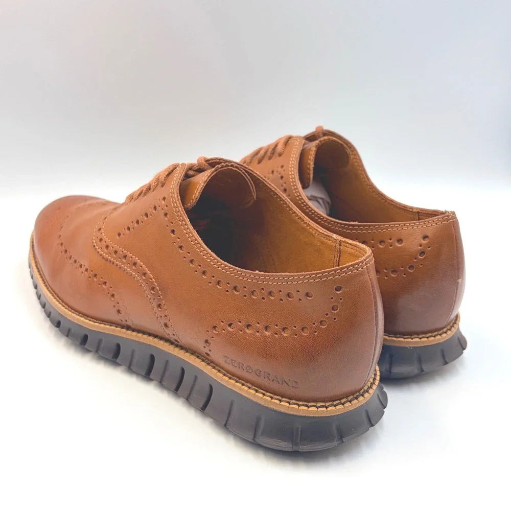 Cole Haan Zerogrand Wingtip Oxford British Tan Leather C29411 Mens 10.5 M